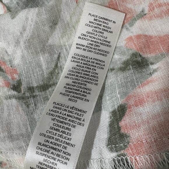 Chico's 2 (US Large) Open Front Fringe Cardigan Linen Blend Top Havana Floral - Picture 13 of 13